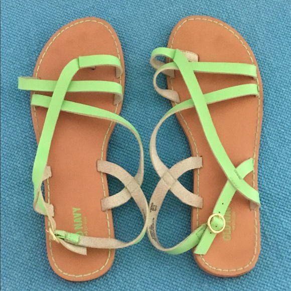lime green flat sandals